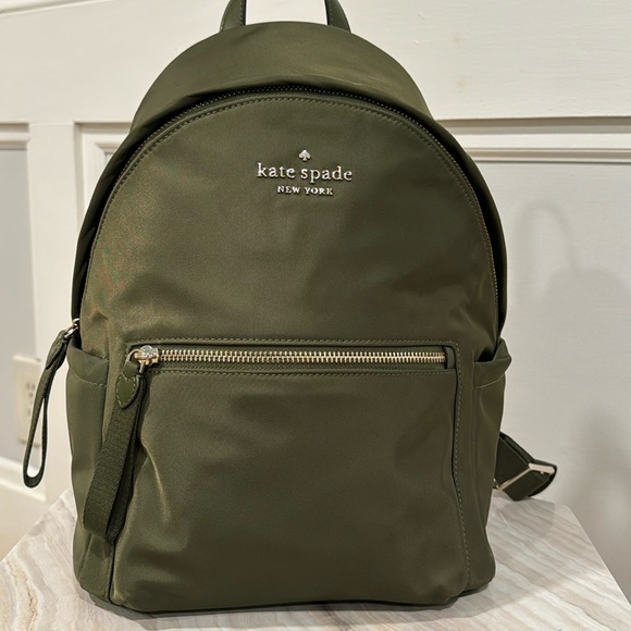 Kate Spade Backpack Chelsea Olive Green Backpack EUC - Picture 3 of 17